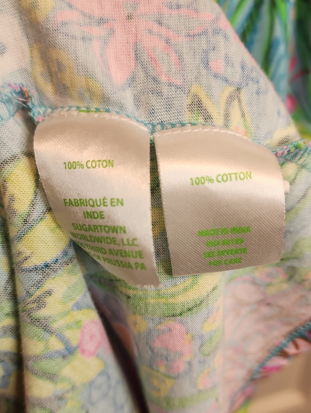 Lilly Pulitzer Pastel Floral Print Dress Vneck Long Sleeves Gathered Layer Tiers - Picture 3 of 7